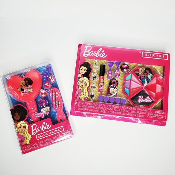 🏷NWT Barbie Mattel Beaty Kit + Light Up Mirror Kit Girl Toy Presents Bundle (2) - Picture 10 of 11